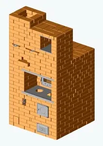 Печь русская "Теплушка" 1150х1150 мм