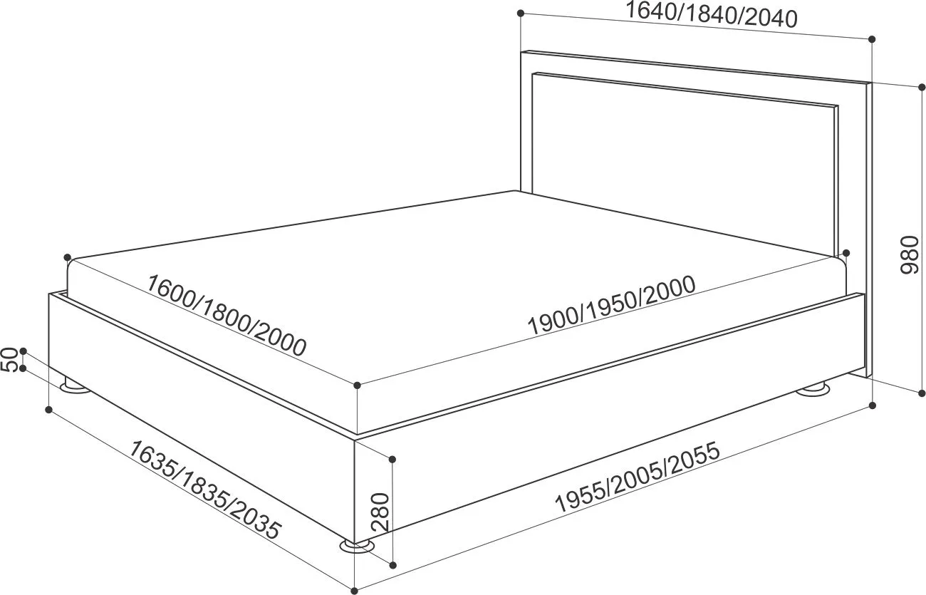 Чертеж кровати