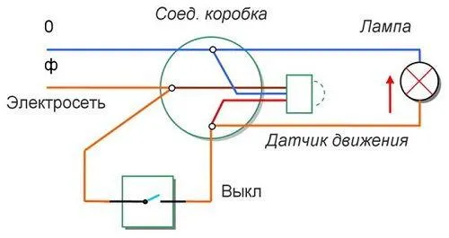 Схема подключения датчика движения для ...