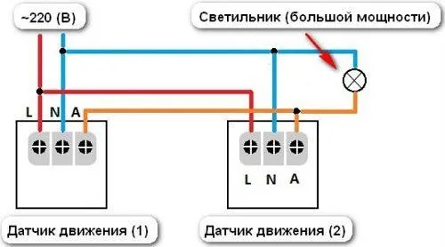 Схема подключения датчика движения для ...