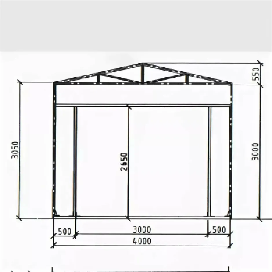 Каркасный гараж 6х6