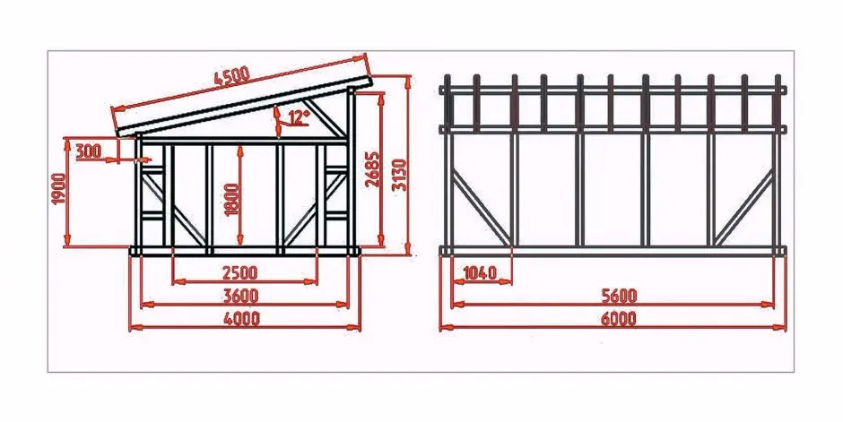 Чертежи металлического гаража 6 х 4