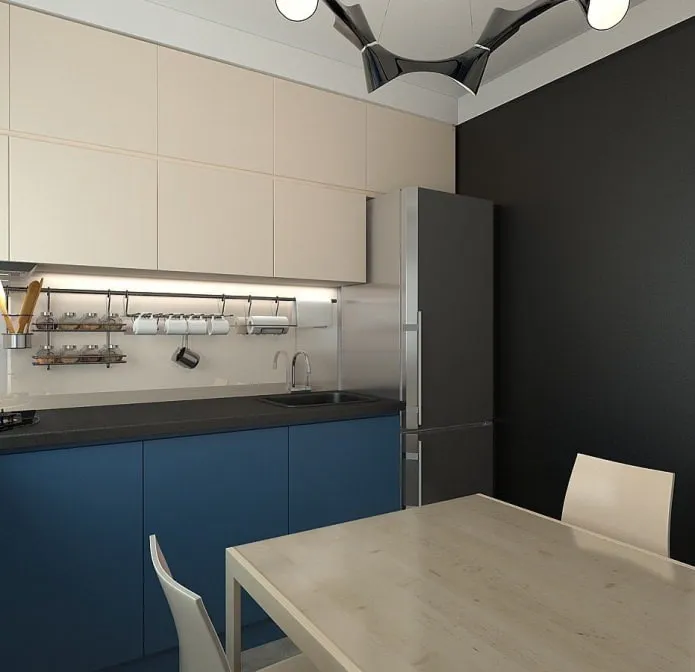 кухня в дизайне малогабаритной 3-комнатной квартиры