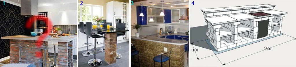 Барные стойки из кирпича и под камень