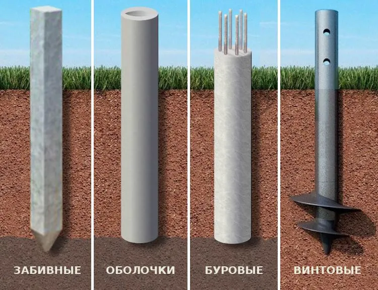 Виды свай для фундамента