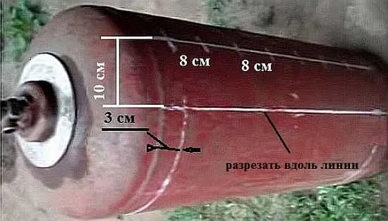 Разметка газового баллона для мангала