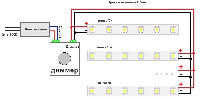 подключение лед ленты через диммер