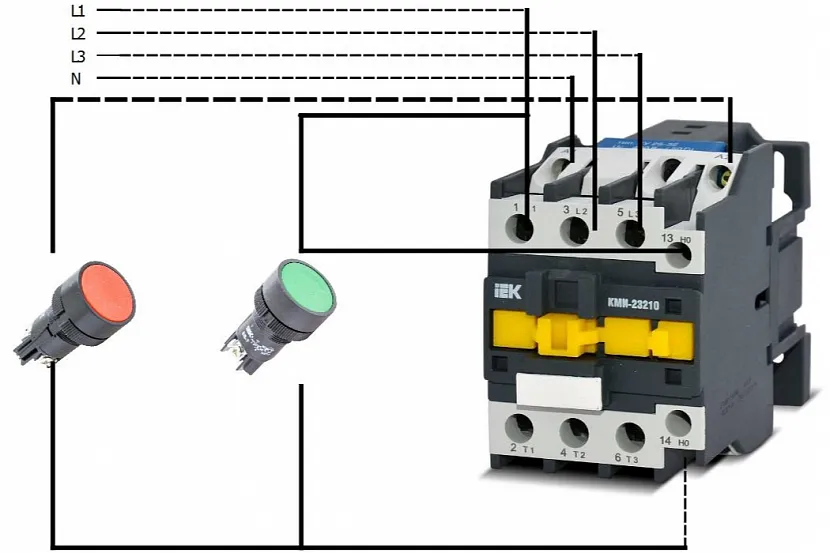 Схема подключения магнитного пускателя