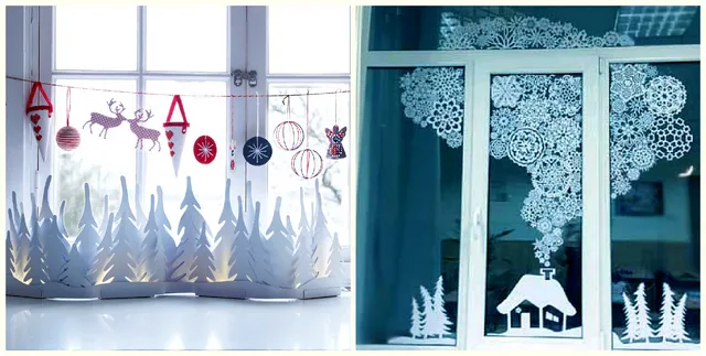 новогодний декор украшаем окна 