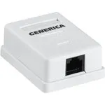 Розетка ITK GENERICA CS2-1C5EU-12-G настенная 49.2x65.5x25.2мм RJ45 ABS белый ...