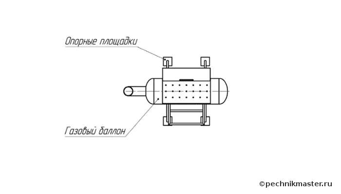 схема барбекю из газового баллона сверху