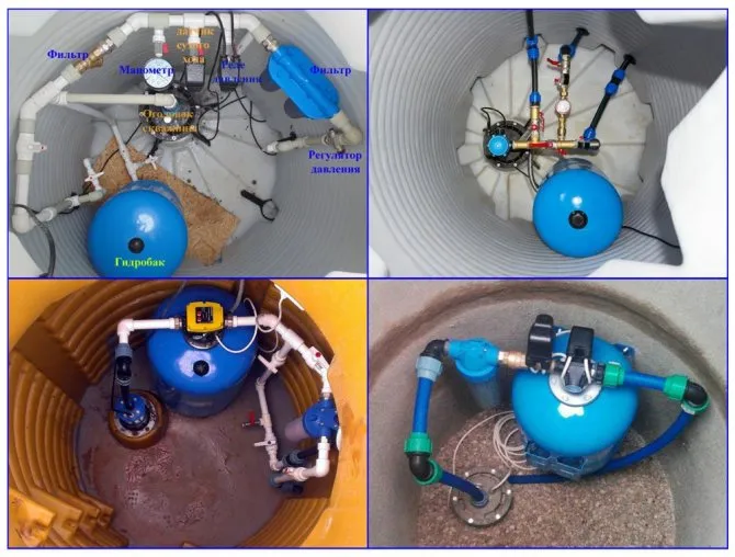 Варианты подключения погружного электронасоса к автоматике в кессонном колодце
