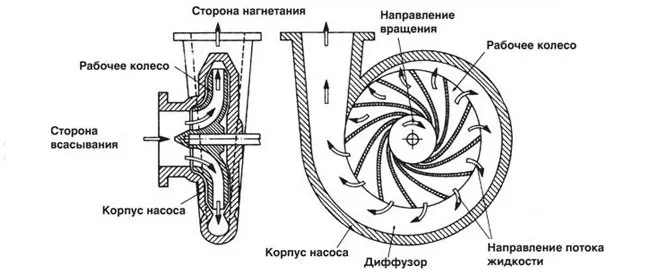 Принцип действия центроьежного насоса