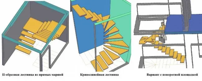 Лестница в бане на второй этаж