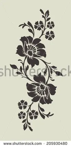 Rose motif,Flower design elements vector Flower Motif