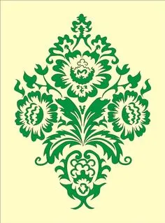 SIMPLER EFFECT: JUST 3 FLOWERS, WITHOUT THE TOP AND BOTTOM FROUFROU - Stencil Textile Patterns, Cake Stencil, Damask Stencil, Arabesque, Wallpaper Stencil