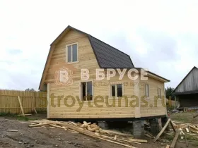 проект двухэтажного деревянного дома из бруса с верандой