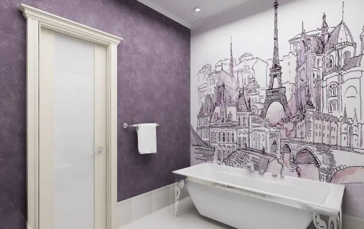 Краска на стенах ванной при ремонте позволит воплотить в жизнь любую дизайнерскую задумку