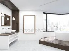 Скачать - Large bathroom interior — стоковое изображение #121434746 Large Bathroom Interior, Baths Interior, Eclectic Bathroom, Large Bathrooms, Bathroom Tile Gallery, Bathroom Prints, Townhouse Interior, Apartment Interior Design, Wc Public