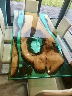 Epoxy Table Top, Resin Diy, Resin Crafts, Wood Table Design, Bois Diy, Furniture Stores, Dinning Table