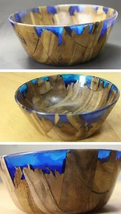 Artisan Peter Brown shares how he crafted this beautiful wood and resin bowl in a step by step video tutorial. Wood Turning Projects, Diy Wood Projects, Wood Crafts, Art Projects, Ocean Projects, Epoxy Resin Wood, Diy Resin Crystals, Crystal Resin