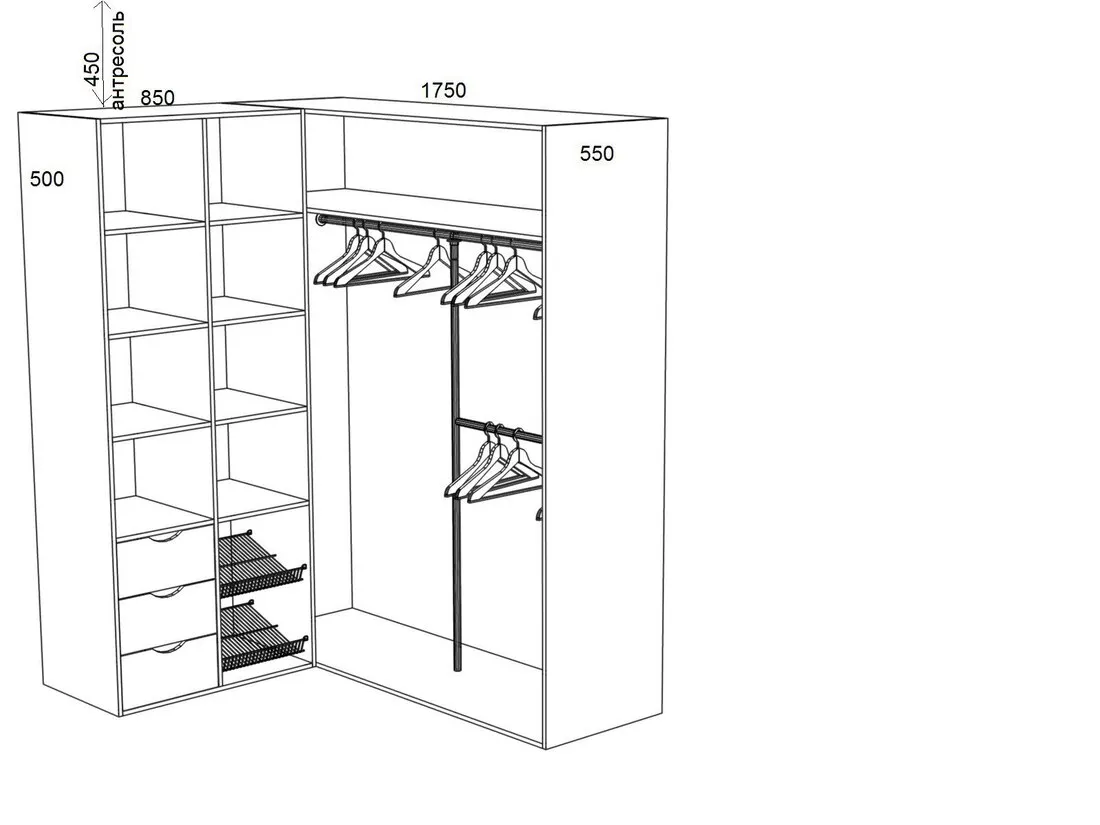 Гардеробная своими руками [70+ фото] — чертежи и схемы