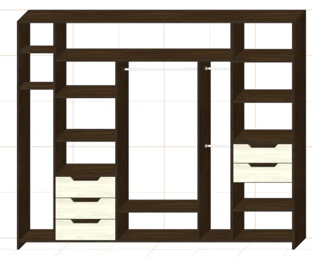 пример чертежа шкафа-купе в спальню