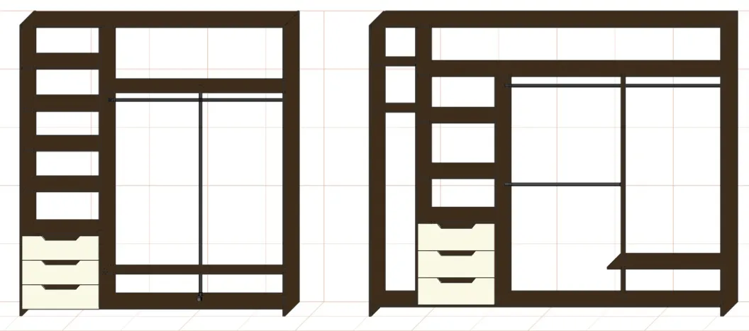 схема наполнения большого шкафа-купе