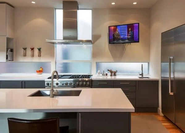 Высота телевизора на кухне