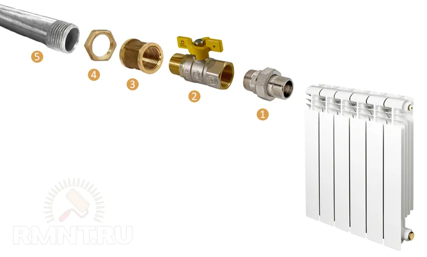 Подключение радиатора к системе отопления