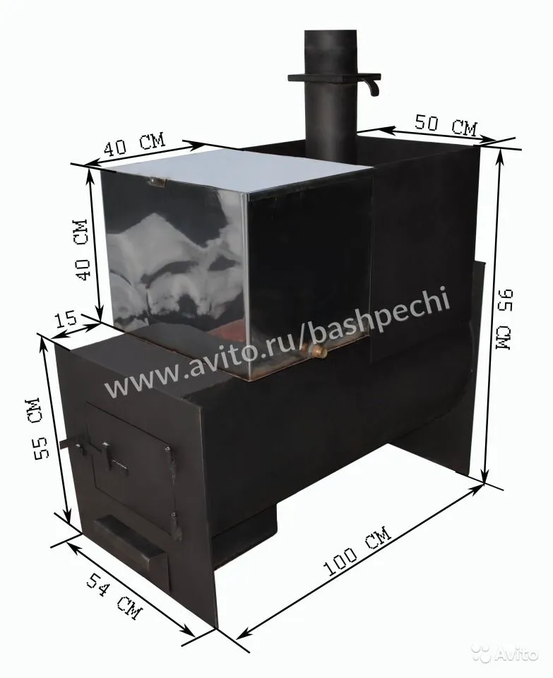 Печь из 530 трубы для бани