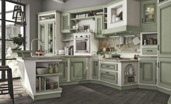 Дизайн кухни в бело зеленых тонах - варианты оформления интерьера