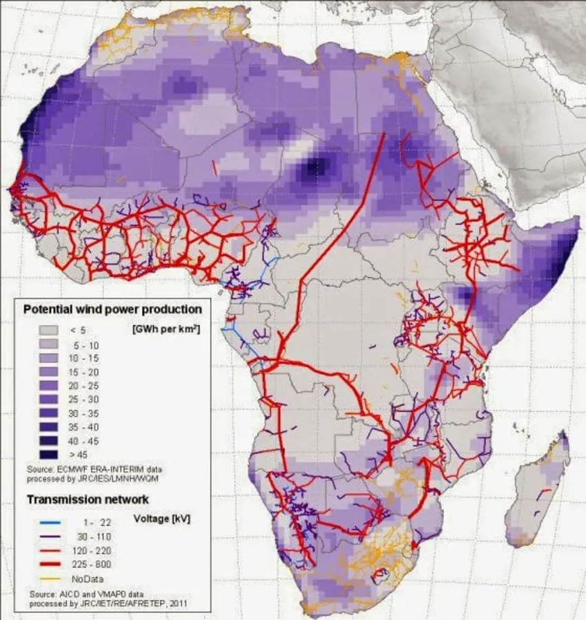 Ветроэнергетический потенциал Африки