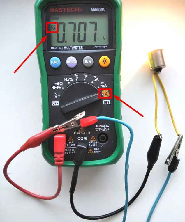 измерение силы постоянного тока через мультиметр