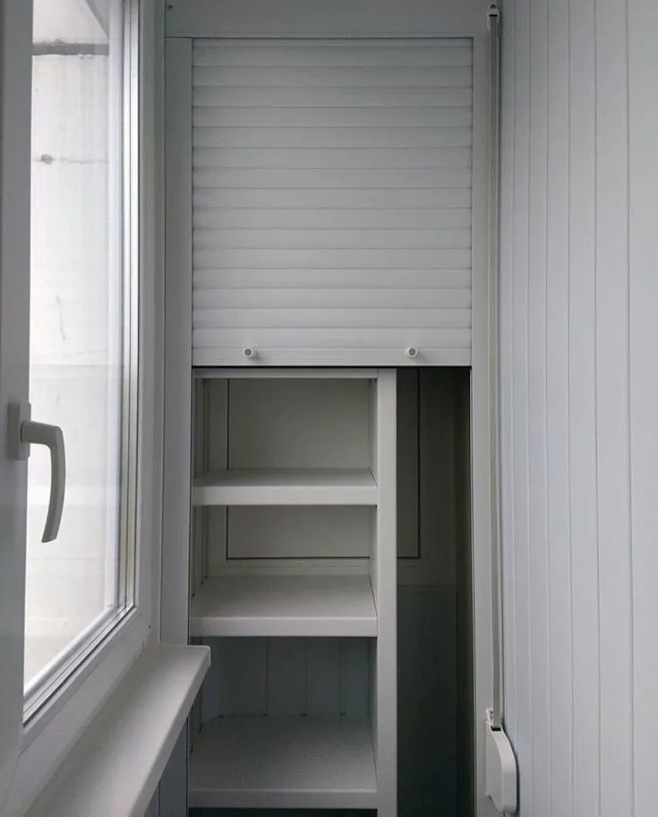 (+32 фото) Дизайн шкафчиков на балконе