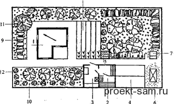 схема расположения летнего домика на участке