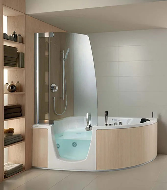 Угловая ванная - 50 фото идей дизайна интерьера