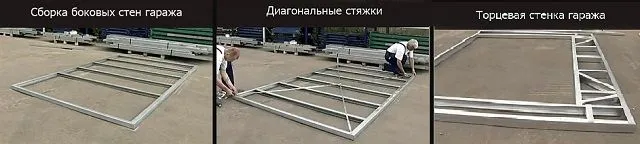 Монтаж каркасных стенок перед их установкой на нижнюю обвязку