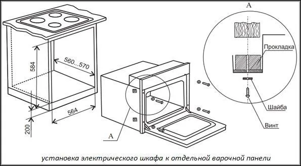 установка духового шкафа