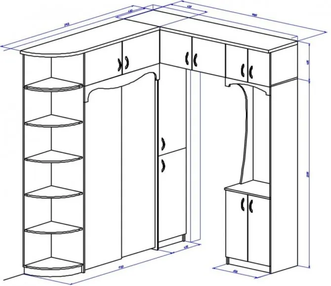 Чертеж шкафа