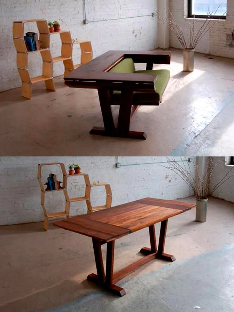 Этот стол при необходимости превращается в кресло