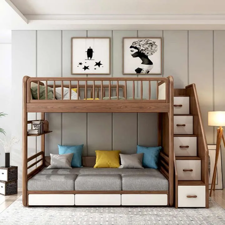  Многофункциональный современный детский раскладной диван двухъярусная кровать
