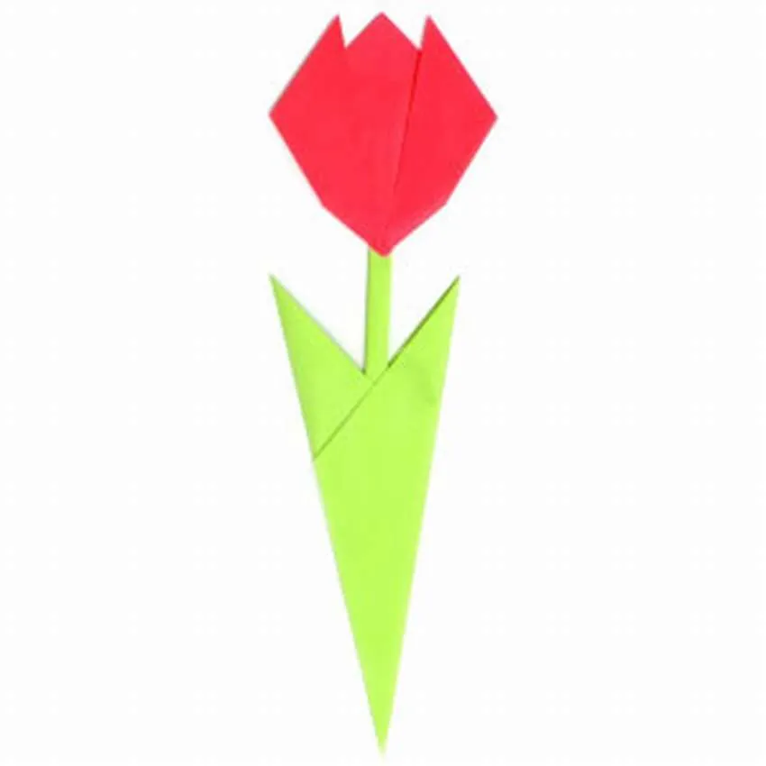 Тюльпан в технике оригами своими руками
