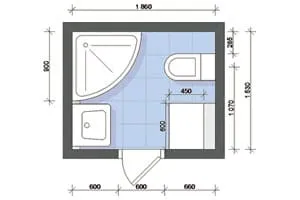 проект ванной комнаты с санузлом