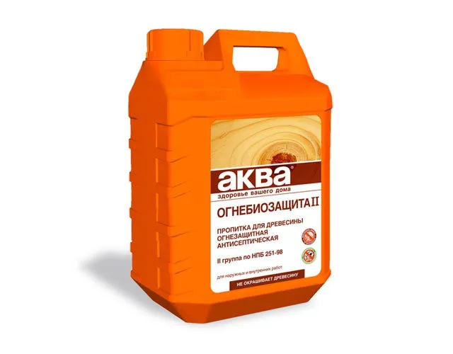 Специальная пропитка для защиты древесины от огня и воздействия микроорганизмов.