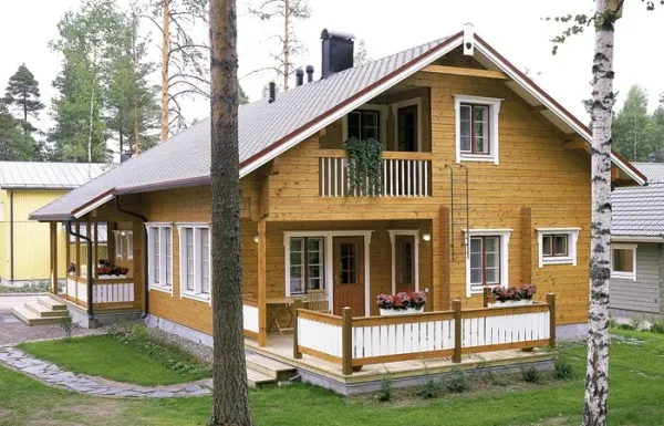 На фото - деревянный финский дом