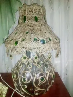 Светильник из шпагата Decorative Bells, Lighting, Filigree, Bags, Wooden Crafts