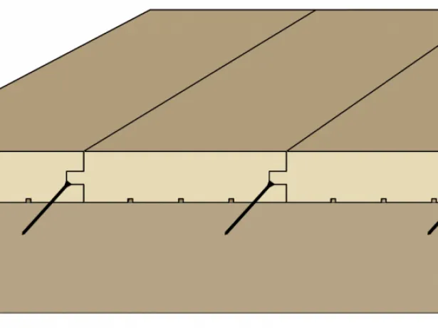 Крепление шпунтованной доски