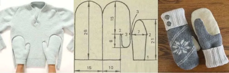 Как сшить варежки из поношеных вещей