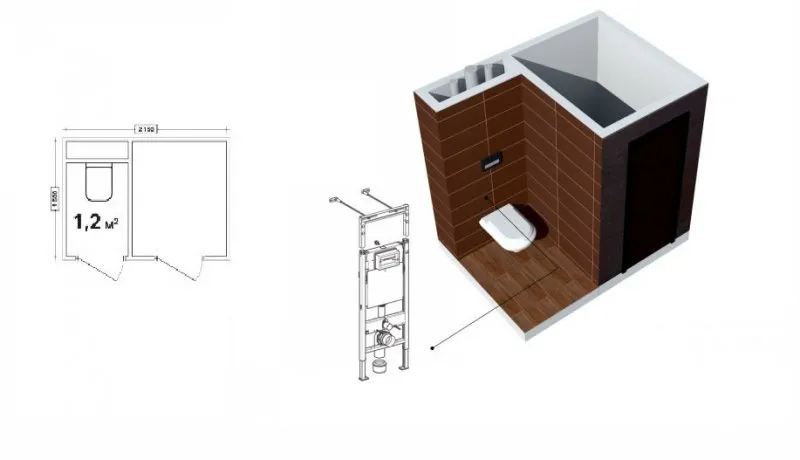 планировка маленького туалета